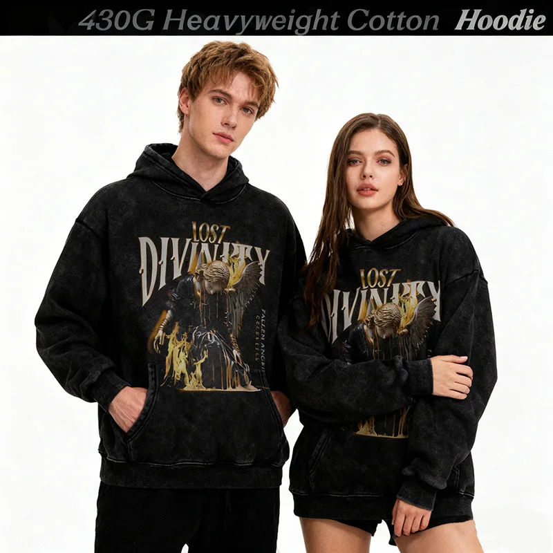 

Waed Cotton Hoodie ex Loose Fit Digital Print High Street Sle Casual Sweatirt Comfortable Breathable Streetwear
