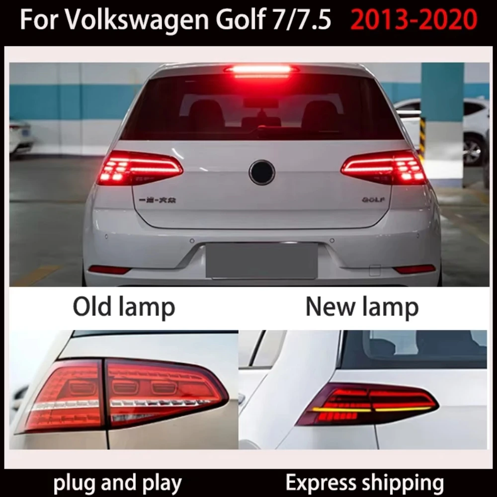 

Laser Edition Tail Lights For Volkswagen VW Golf 7/7.5 2013-2020 Modified Smoke Black Rear Lamp With Dynamic Turn Signal