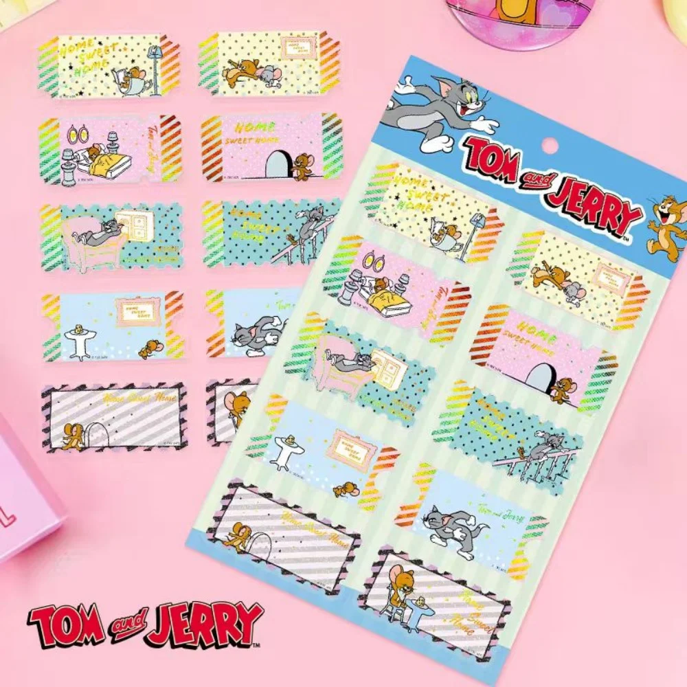 

Подлинная аниме Том и Джерри, изысканная наклейка, мультяшная фольга, штампованные матовые наклейки, игрушки для планировщиков, телефонов, гитар, декоративная наклейка