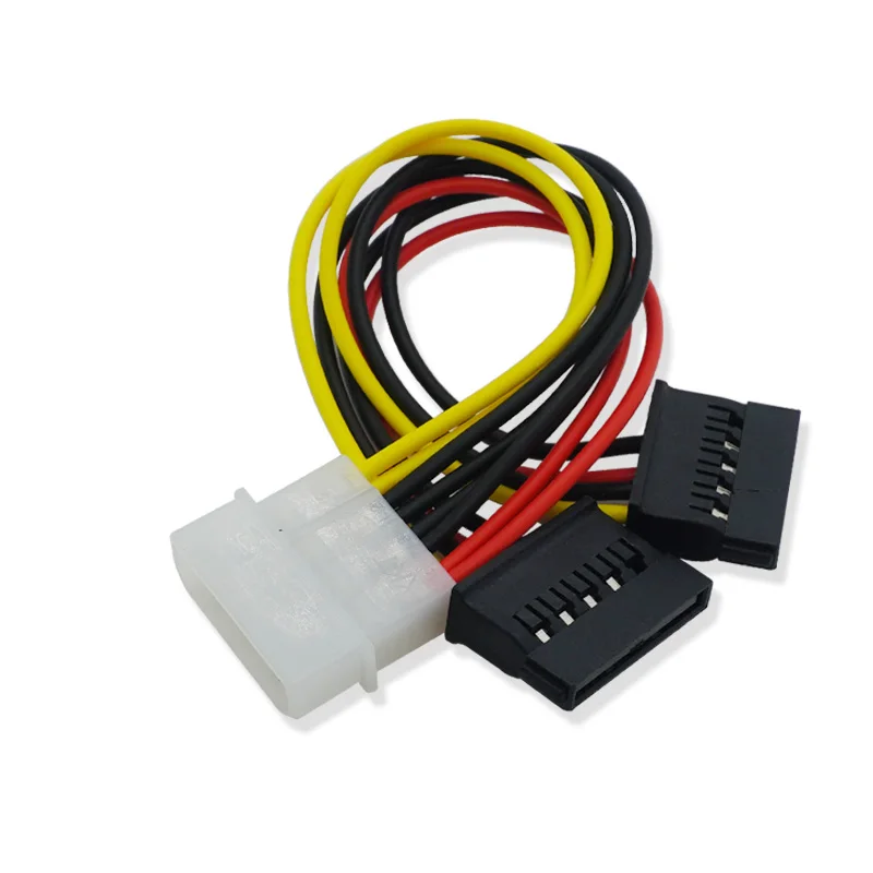 4 Pin Molex IDE to 2 Serial ATA Hard Driver Power Cable SATA Y Splitter Dual Hard-Drive-Disk Extension Cord Adapter Connector