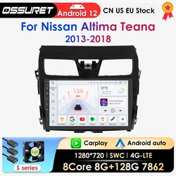 OSSURET Carplay Android Auto Radio samochodowe dla Nissan Teana Altima 2013-2015 Samochodowe inteligentne systemy Audio Navi GPS Autoradio 7862