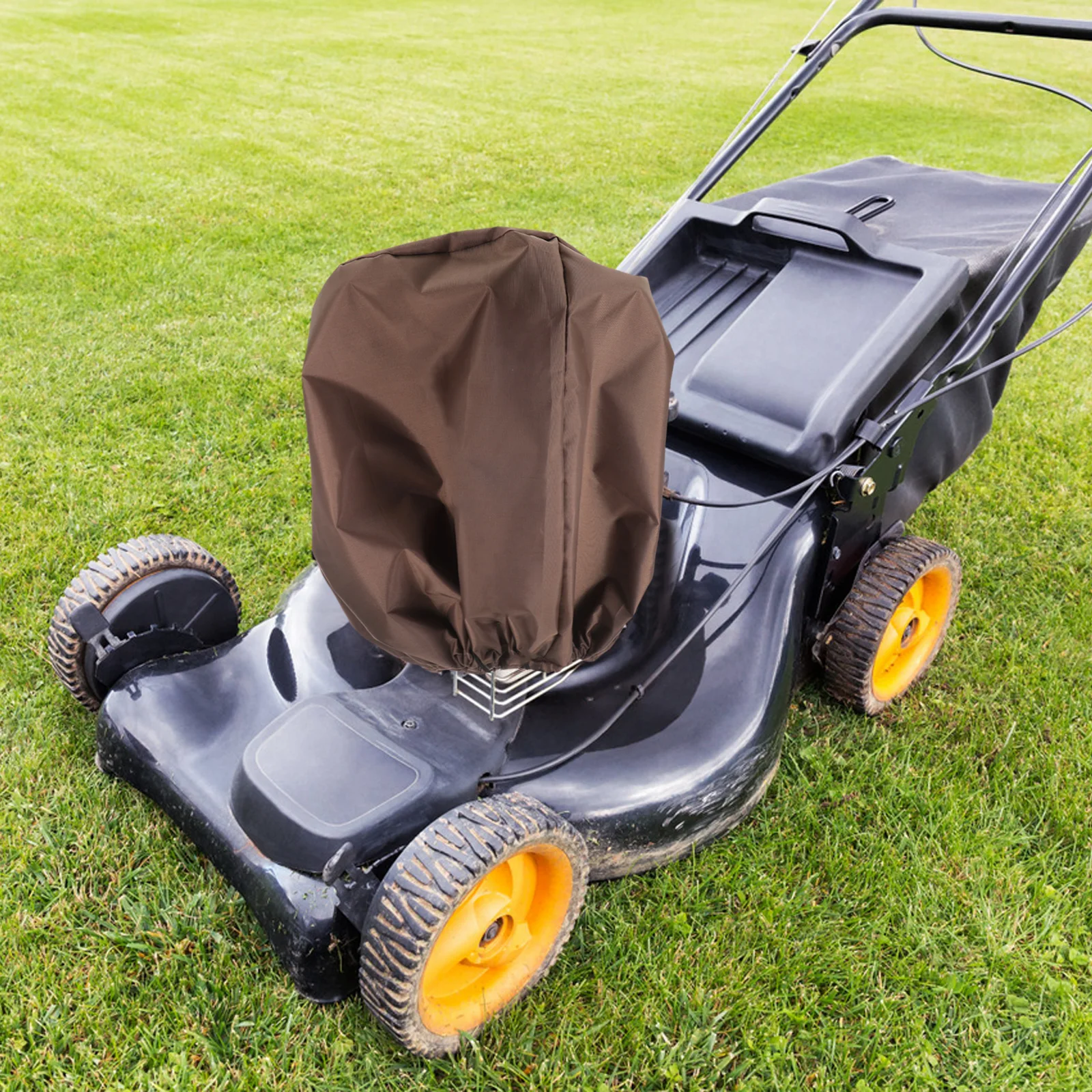 

Dustproof Engine Cover for Lawn Mower Universal Riding Tractor Protective Sunshade Coffee Color Waterproof Longlasting Easy