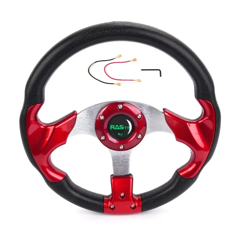 High Quality PU Material 320mm Steering Wheel Universal Racing Steering Wheel Installation Automobile Modification Accessories