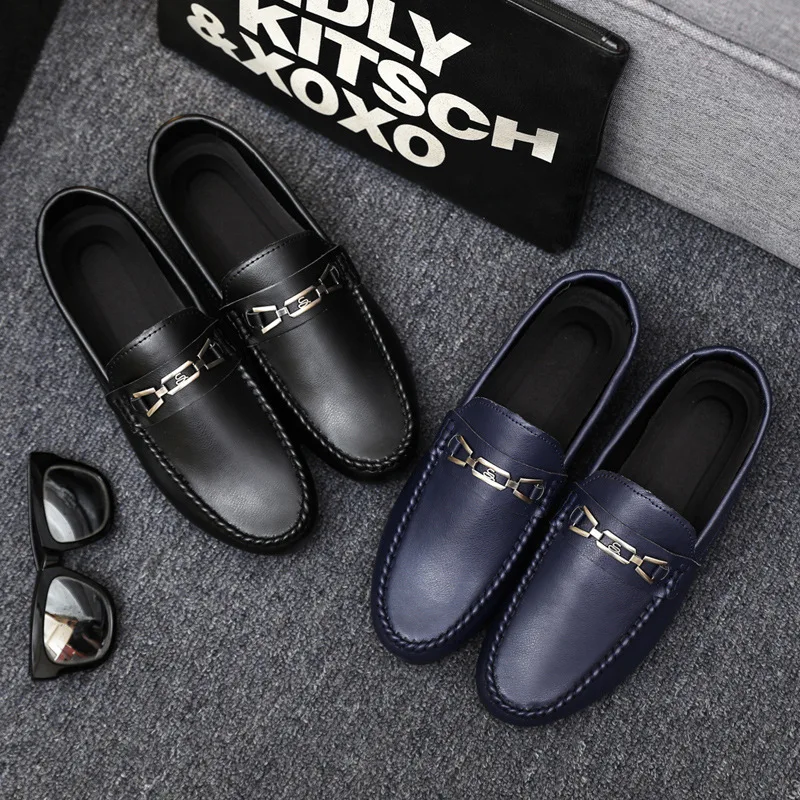 

New 2024Summer Men's Casual Shoes Lightweight and Comfortable Lefu Shoes Leather Waterproof Wear Resistant Breathable Flat Shoes