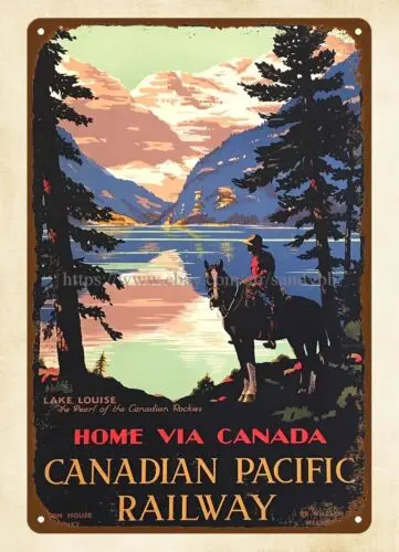 Home Via Canada Canadian Pacific Railway metal tin sign wall hanging metal