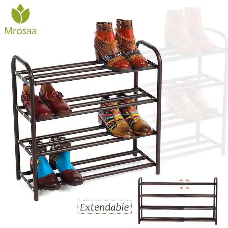 4-Tier Shoe Organizer Rack Expandable Heavy Duty Home Shoe Storage Shelf, Holds 20+ Pairs of Shoes, for Closet Bedroom Entryway