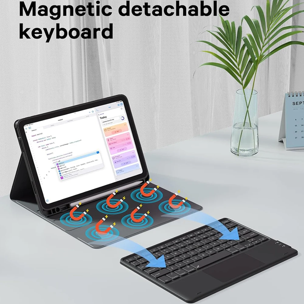 Lenovo Xiaoxin Pad 11インチ 2024/2025用タブレットケース、Lenovo Tab M11 / Idea Tab 11インチ用取り外し可能キーボードケース（ペンホルダー付き）