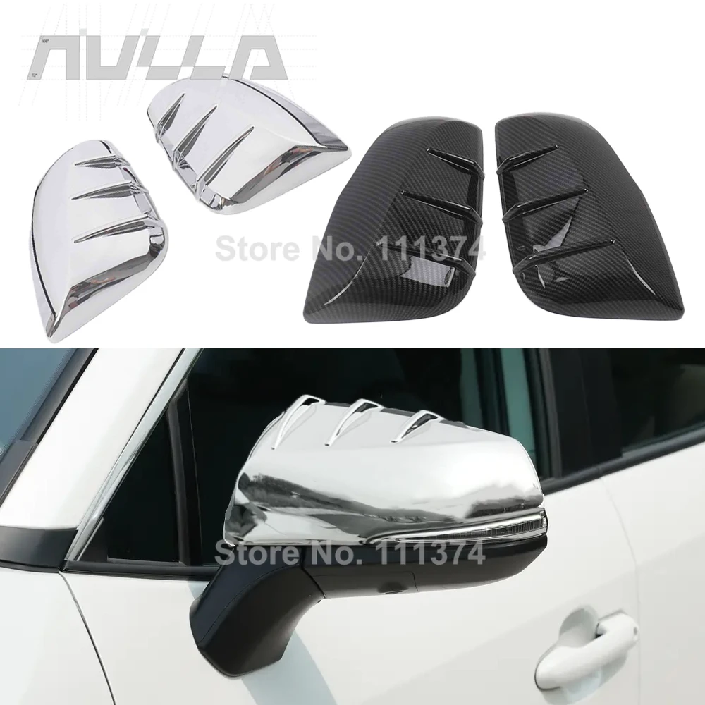 

Chrome For Toyota RAV4 XA50 2019 2020 2021 2022 2023 2024 RAV 4 Hybrid Rearview Mirror Cover Shell Carbon Black Accessories