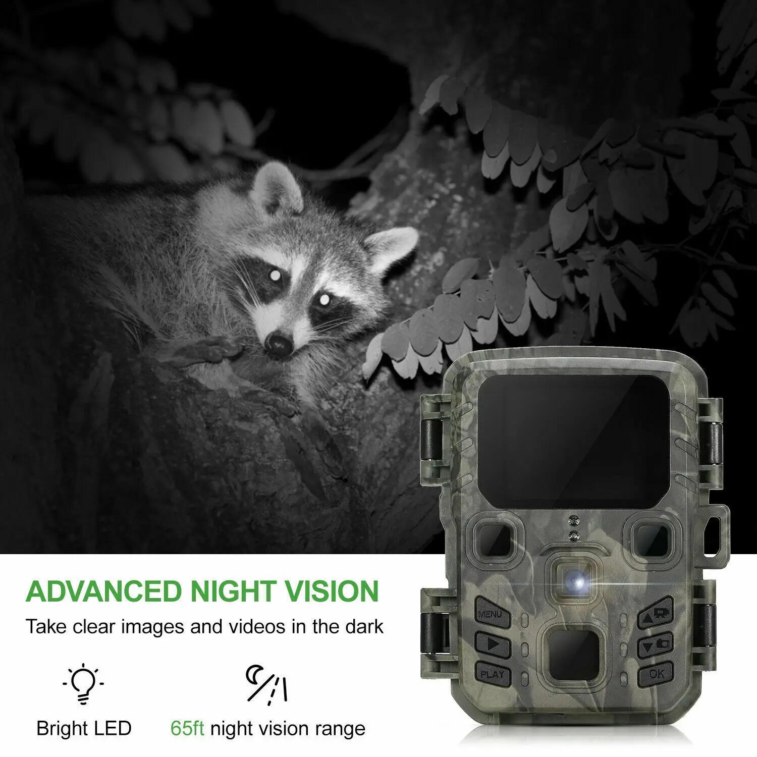Mini-Wildkamera 24MP 1080P 0,5s Bewegungsauslöser Nachtsicht Wasserdicht Wildtier-Fotofalle Beobachtungskamera – Detail 7