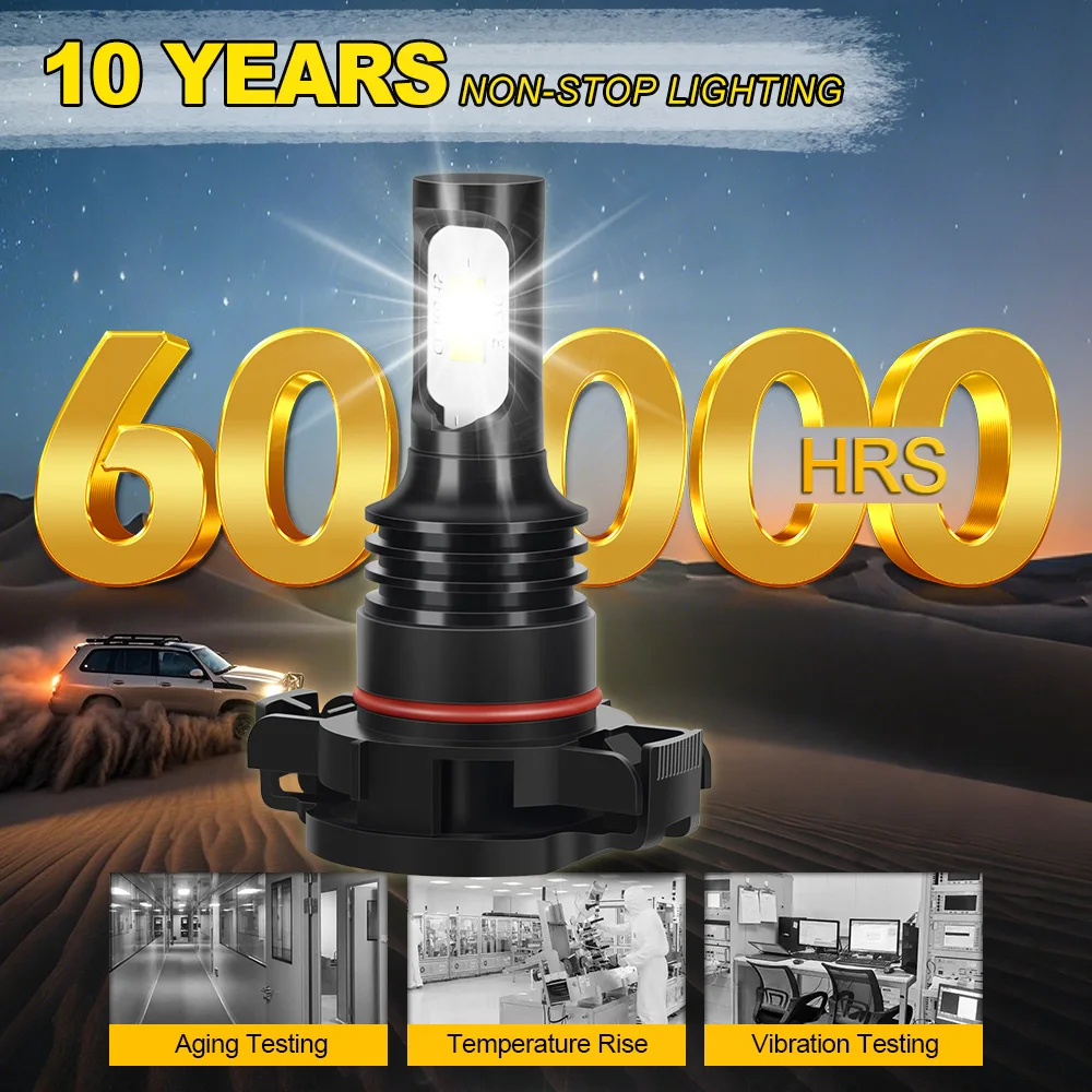 2x5202 LED Fendinebbia Canbus Lampadine anteriori per auto 6000K Bianco 25000LM 1:1 Mini Size Auto Fendinebbia per Dodge Charger 2011 2012 2013 2014