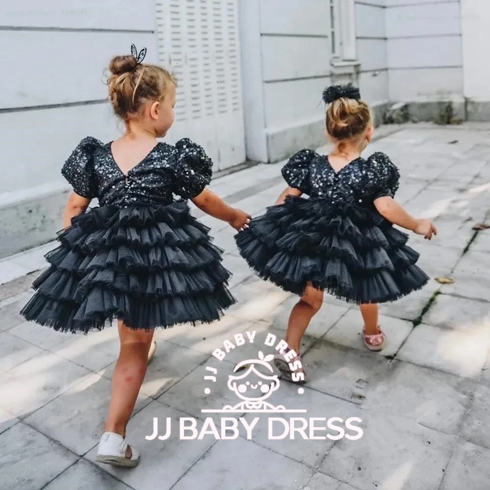 

New Luxurious Beads Puff Flower Girl Dresses Baby Ball Gown Birthday Party Dress