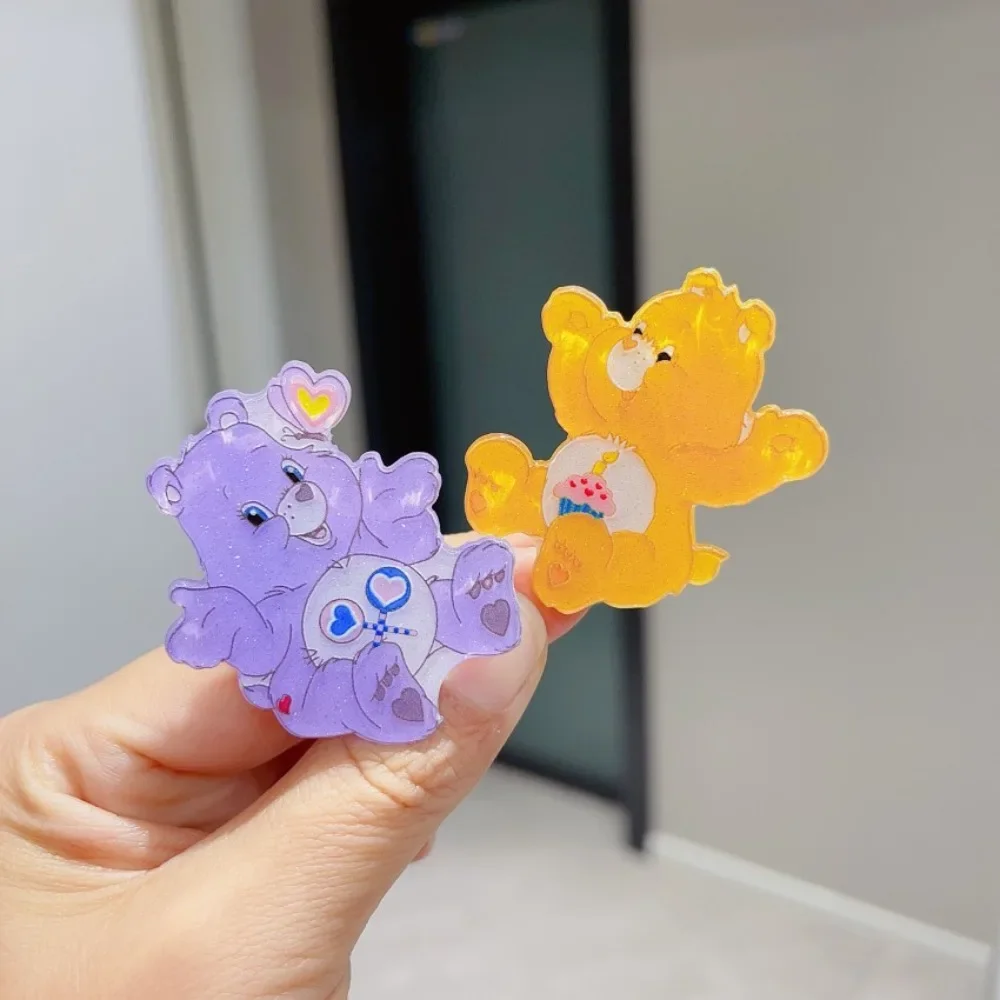 10pcs/set Kawaii Cute Care Bears Anime Peripheral Cartoon Acrylic Barrette Schoolgirl Hair Accessories Attachment Festivals Gift