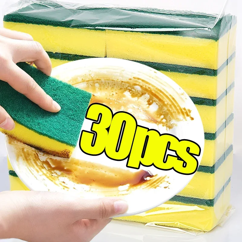 Double-sided Kitchen Dishwashing Sponge Highly Absorbent Cleaning Rub Dish Pot Rust Stain Sponges Wipes Household Cleaning Brush