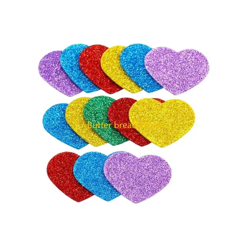 W89C Glittering Heart Star Flower Number Sticker Kids Reward Sticker For Birthday Party Decoration School Art Craft Project
