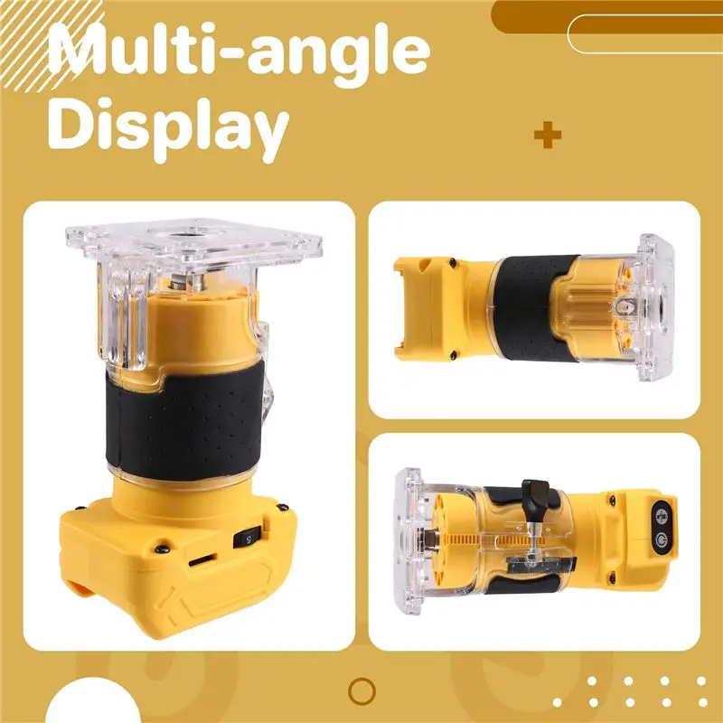HRBAJ-Brushless Electric Trimmer Power Tool Wood Trimming Machine Wood Router Milling Engraving Slotting Machine Fordewalt 18V B
