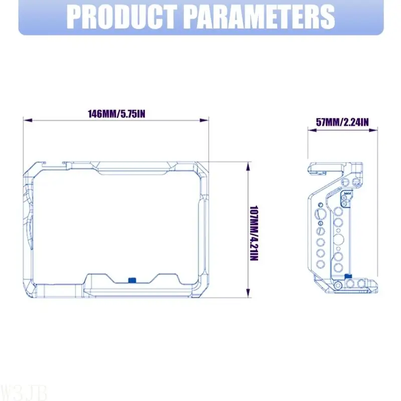 W3JB Kamerakäfig für A7M4 A7M5 A7R5 Aluminium Vollkäfig Schnellwechselplatte DSLR-Kamera – Detail 6