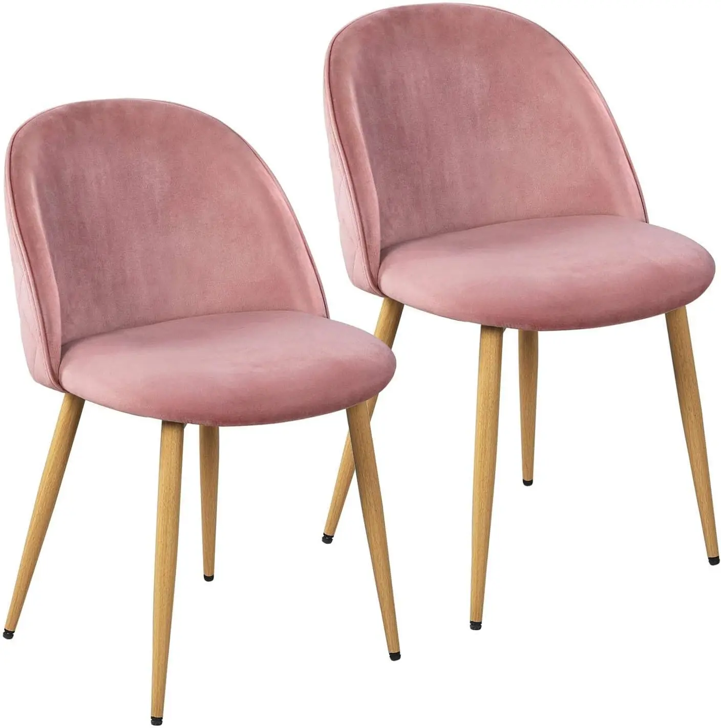 

Dining Chairs Pink Upholstered Side Chairs Kitchen Chairs with Soft Velvet Seat Backrest