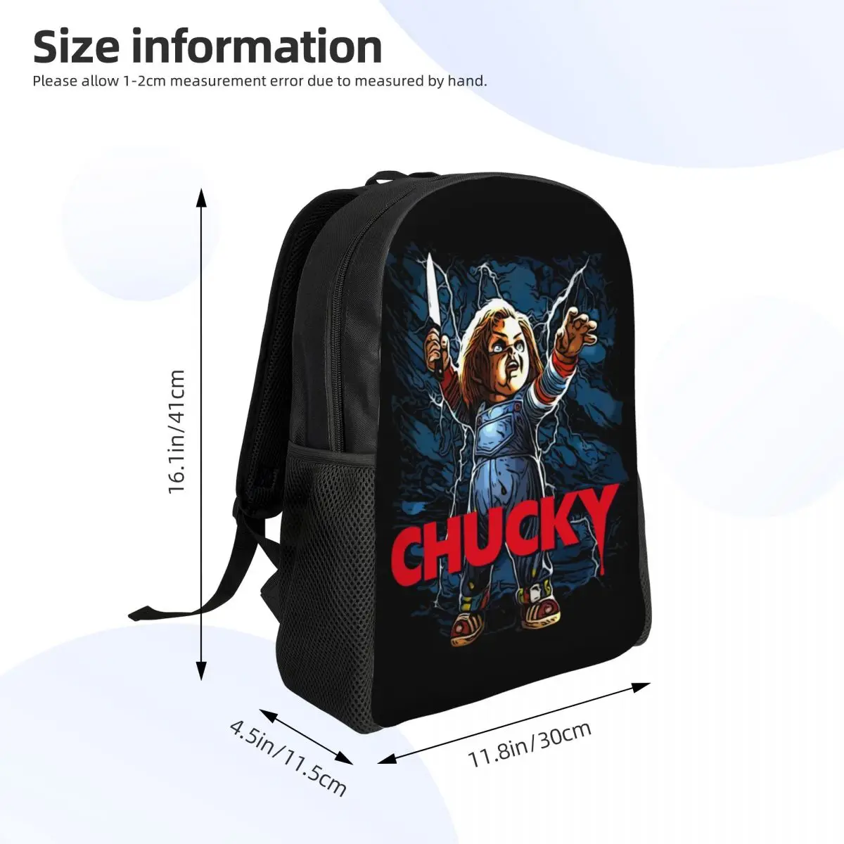 Chucky Child's Play Doll Laptop Backpack Men Women Casual Bookbag for College School Student Good Guys Bags