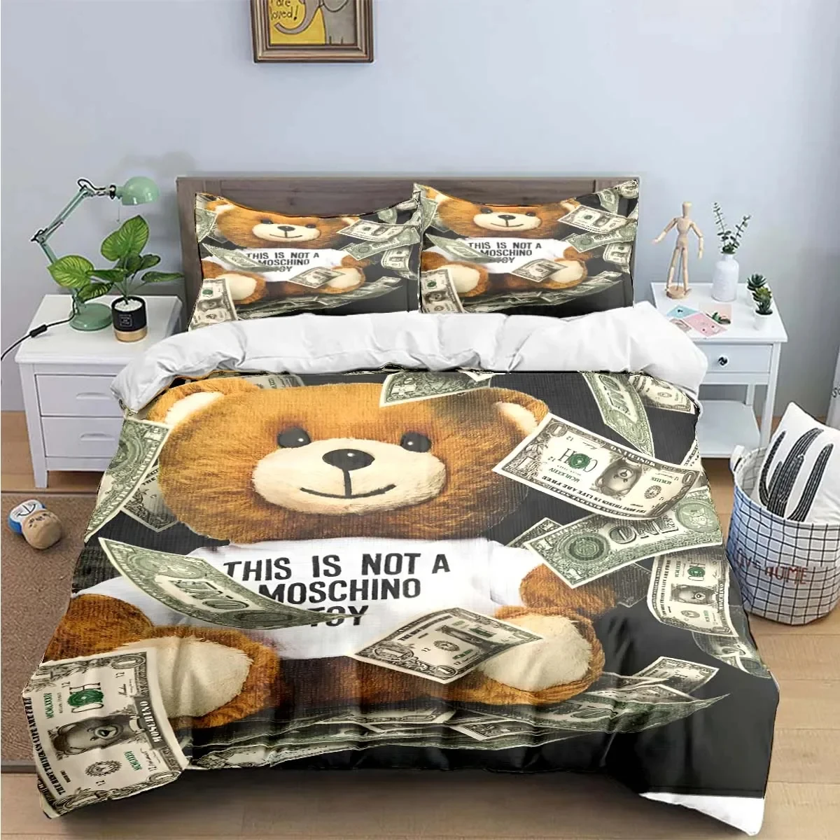 3D Printing Cartoons M-moschinos Bedding Set Boys Girls Twin Queen King Size Duvet Cover Pillowcase Bed boys Adult Home Textiles