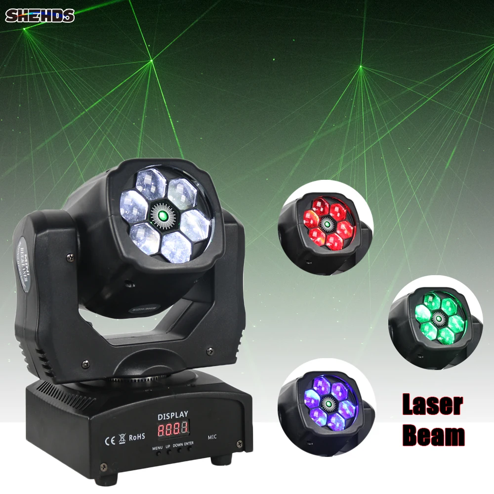 SHEHDS HOT LED Beam+Wash 6x15W RGBW Bees Eyes Light  for DJ Club Patry KTV Concert Multiple DMX Modes Lighting Equipment