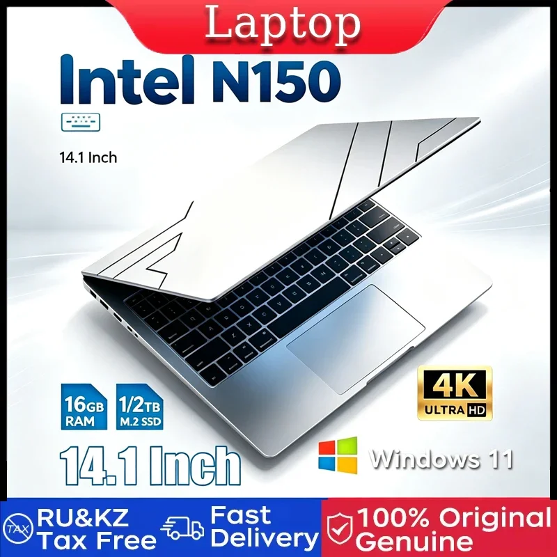 2026 New 15.6' Intel N150 Windows 11 Pro Laptop Computer 32GB RAM 512GB 1TB 2TB SSD Portable Notebook PC Office Study Laptops