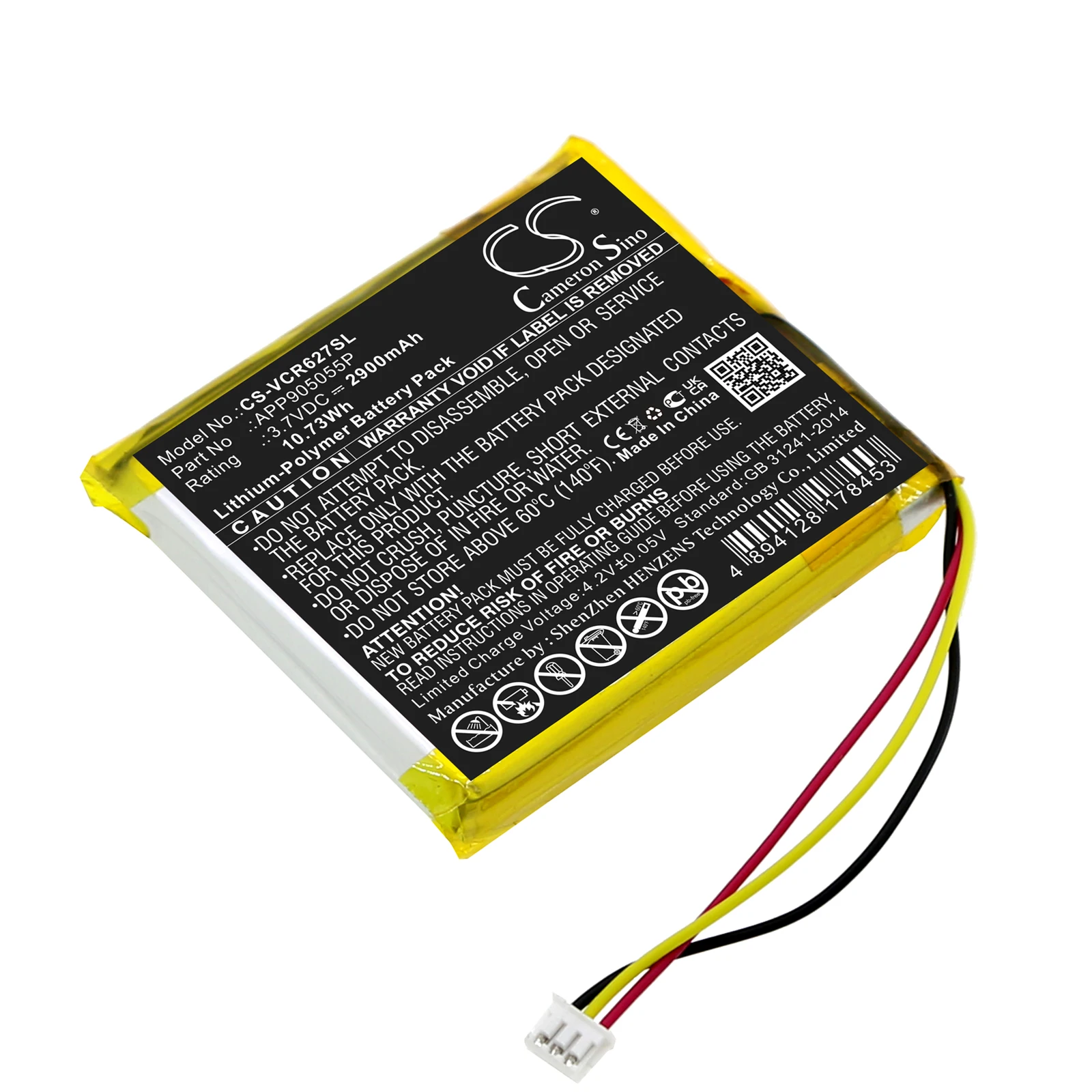 CS Amplifier Battery for Vantam Piano Jazz Classic R627 R627 Fits APP905055P 2900mAh/10.73Wh Li-Polymer 3.70V CS-VCR627SL