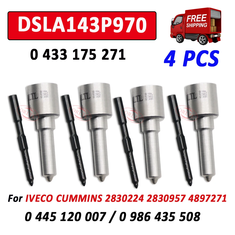 

ORLTL DSLA143P970 Diesel Injector 0445120007 Nozzle Fuel DSLA 143 P 970 0433175271 for IVECO CUMMINS 2830224 2830957 4897271