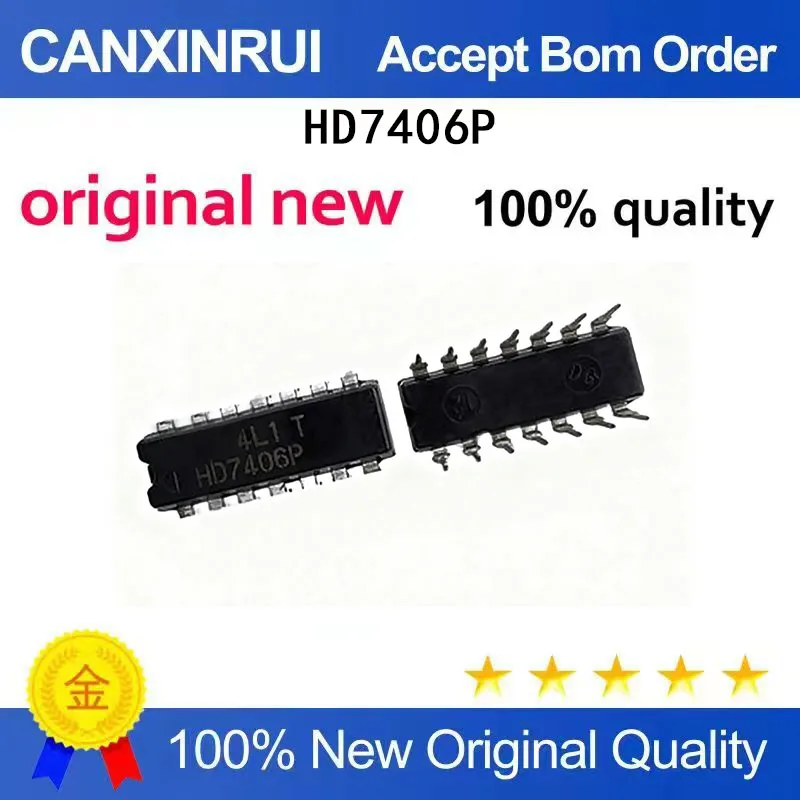 (5-100 Pieces) Brand new original HD7406P buffer and line driver plug-in DIP-14 spot chip IC