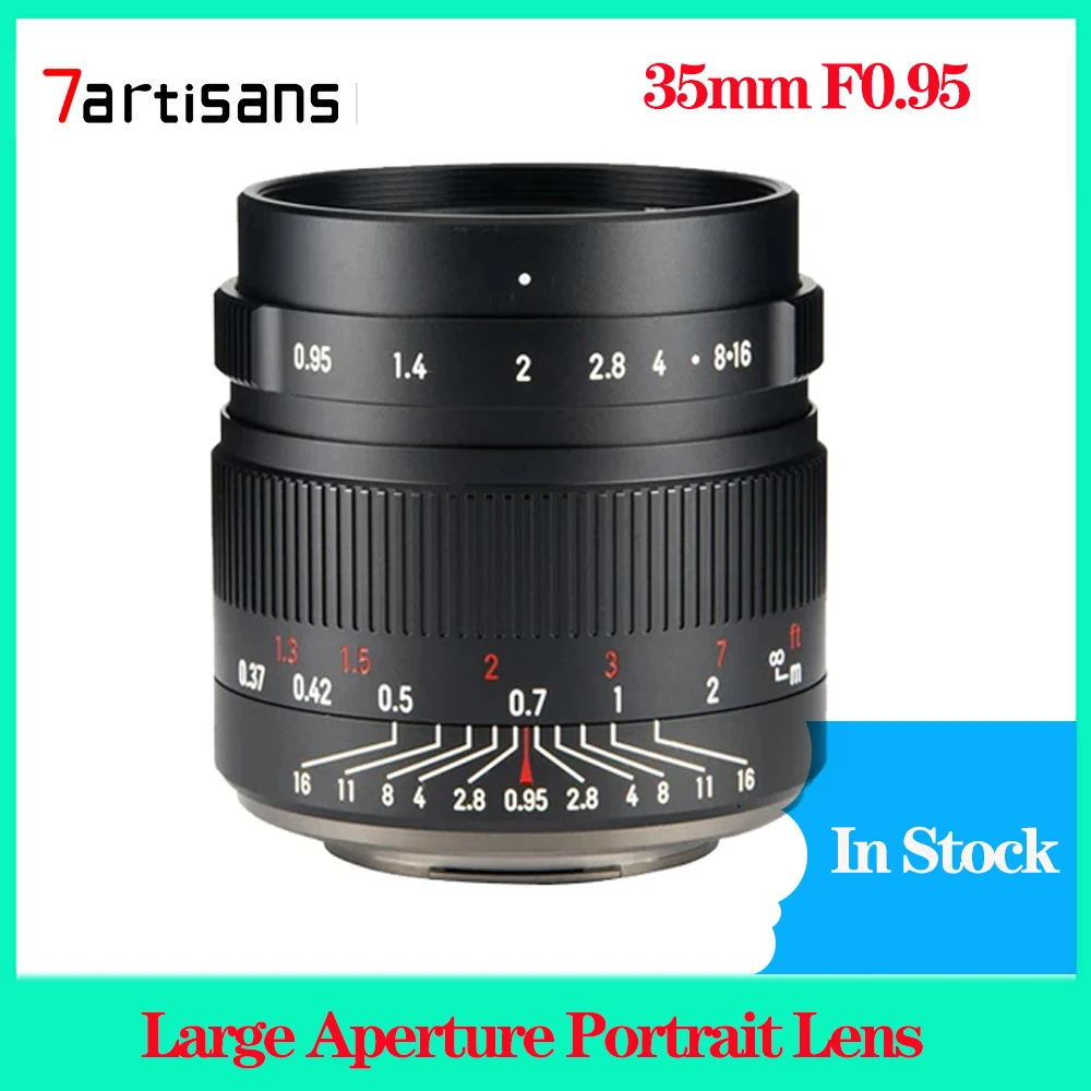 

7artisans 35mm F0.95 Camera Lens Large Aperture For Sony ZVE10 For Fuji XS20XT5 APS-C MF Lens For Nikon Z Z5Z9 Mirrorless Camera