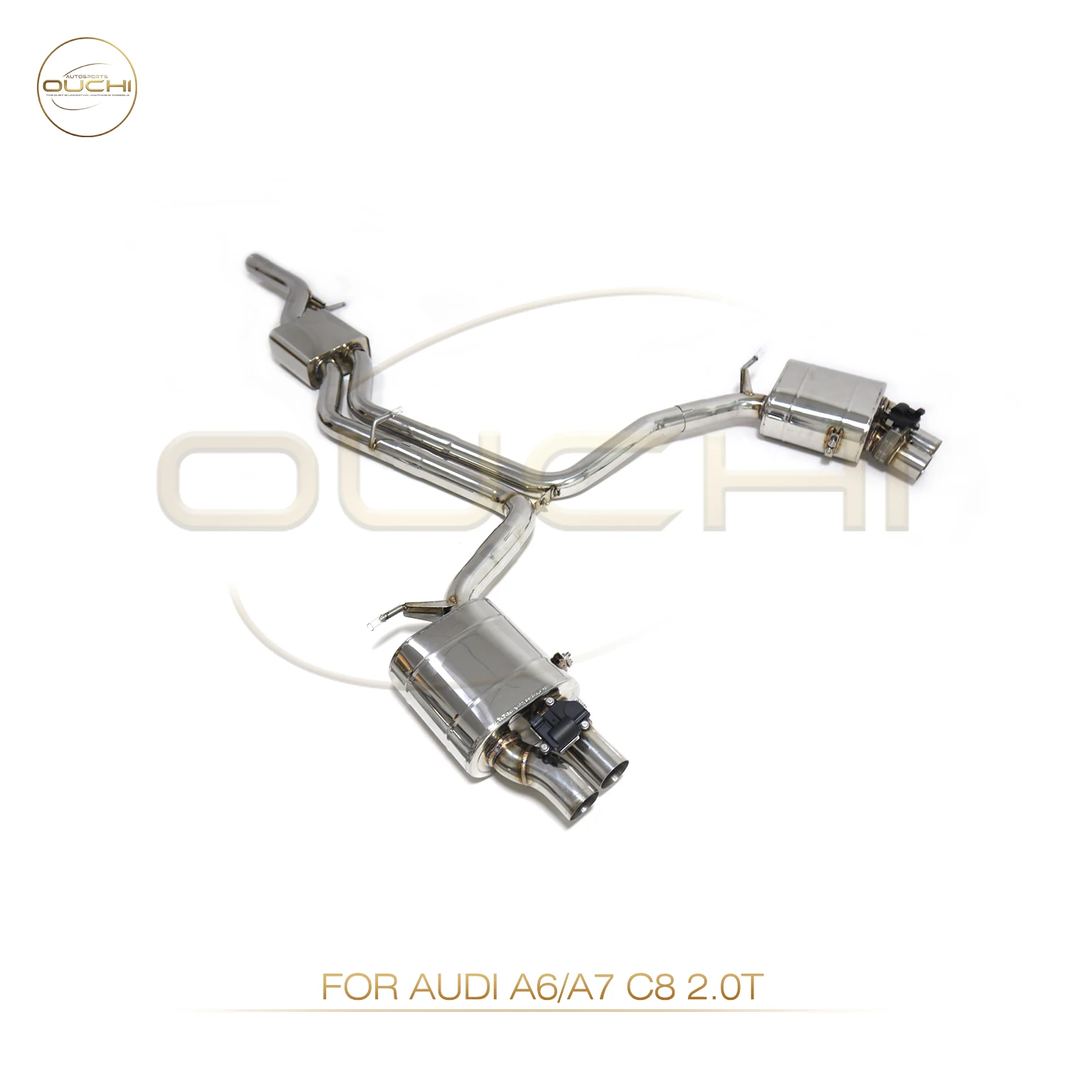 Ouchi Stainless Steel Exhaust System Performance Catback for Audi 2012-2018 A6 A7 C8 2.0T Resonator Valve Muffler