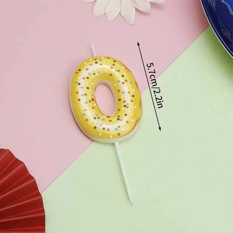 الحلو دونات عدد شمعة 0-9 عدد عيد ميلاد الشموع الحلوى معكرون كعكة توبر ديكور الذكرى استحمام الطفل لوازم الحفلات