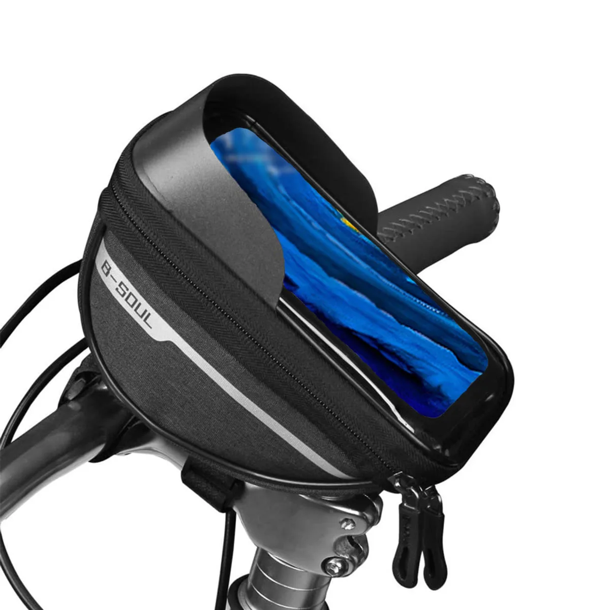Fahrrad-Frontträgertasche, berührbare vordere Endtasche, 1 l, großes Fassungsvermögen, Fahrradtasche, Fahrradtasche