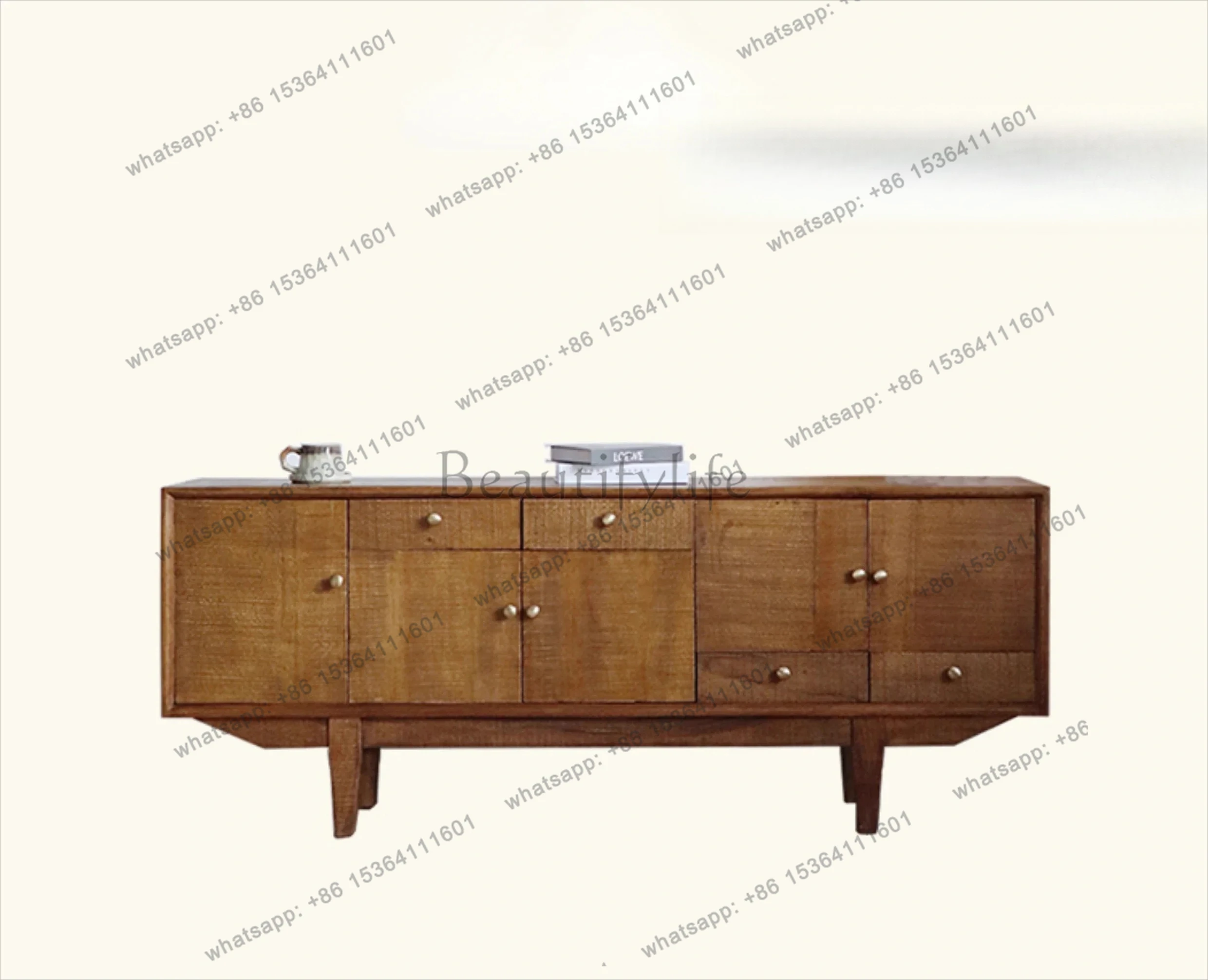 

LXMedieval TV cabinet, living room solid wood storage cabinet, retro Japanese dining side cabinet, sofa back cabinetsss