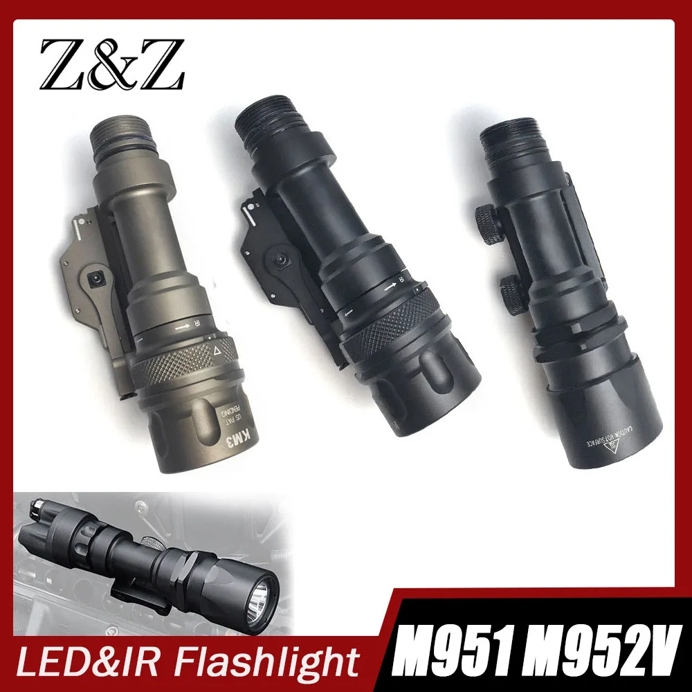 M951 M952 M952V IR Metal Tactical Flashlight LED White Wea-pon Light with Pressure Switch QD Mount 20mm Picatinny Rail Hunting