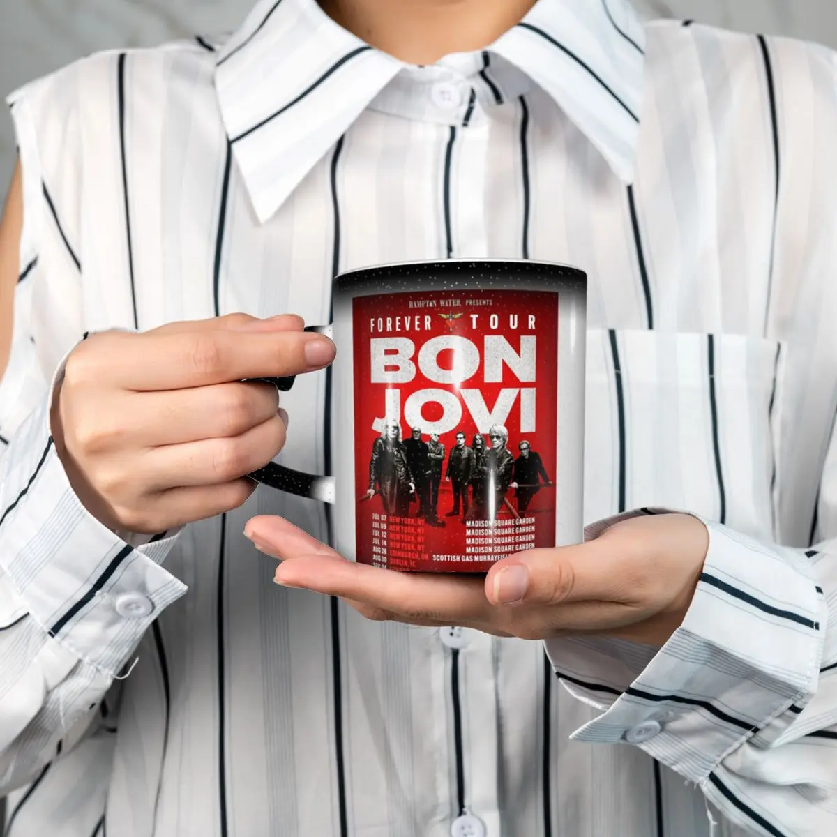 Bon Jovi Grunge Band Forever TOUR Mug Funny Ceramic Coffee Cups Tea Mugs Milk Cup Drinkware Gifts for Woman Man