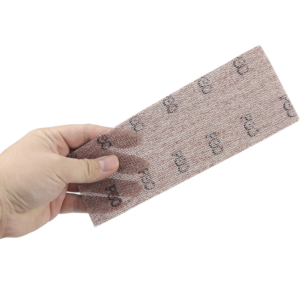 198*70MM Sandpaper Net Mesh Sanding Discs Hook and Loop Dust Free Anti-blocking 80-600 Grit For Wood Dry Sanding Polishing