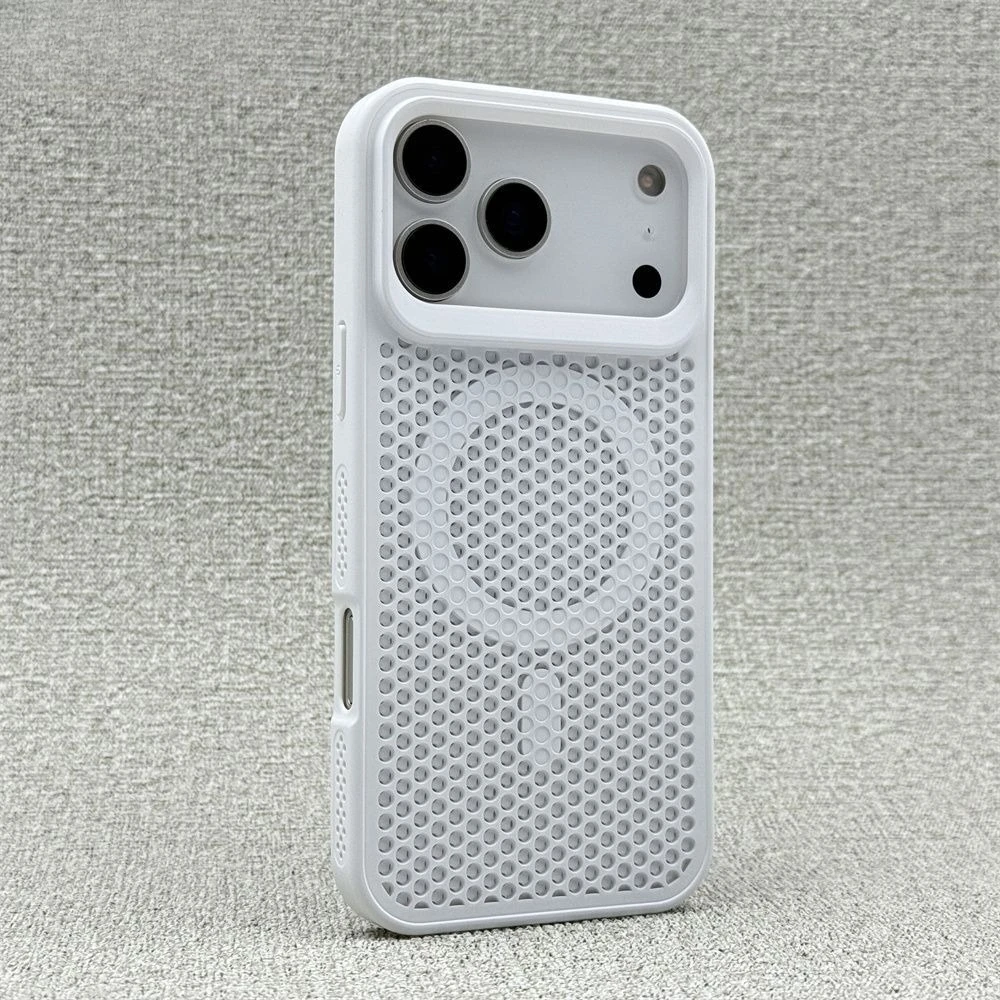 Чехол для iPhone 17 Pro Max, сотовый рассеиватель тепла, дышащая магнитная задняя крышка с беспроводной зарядкой для iPhone 17, воздушный корпус