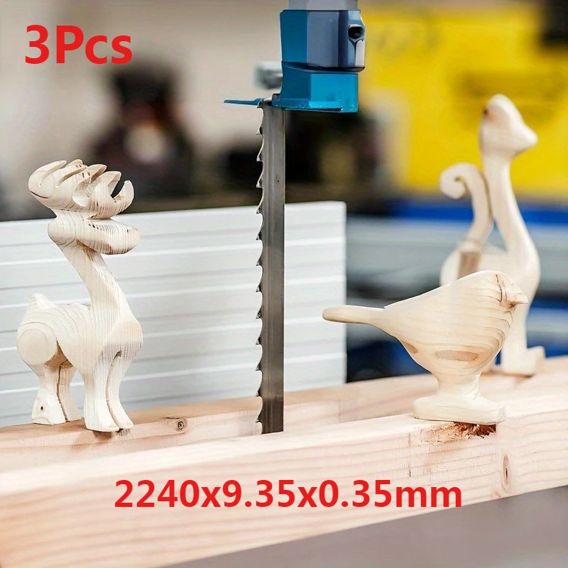 

3Pcs HSS Band Saw Blades 2240x9.35x0.35mm 4TPI Woodworking Cutting Custom Length for Woodworking Projects