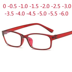 0 -0.5 -1 -1.5 -2 -2.5 -3 -3.5 -4 -5 -6 Finished Myopia Glasses Men Short-sight Eyewear Blue Coated Women Diopter Eyeglasses