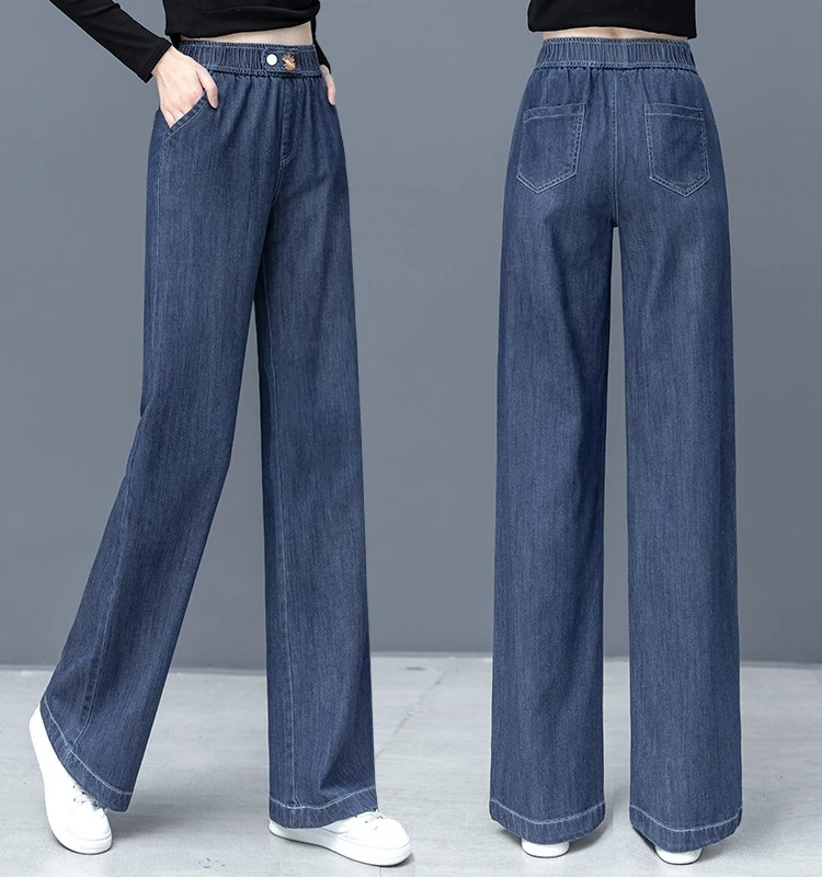 

Soft Casual Loose Women's Jeans High Waist Thin Denim Summer Faion Wide Leg Pants Versatile Spring Autumn New Arrival