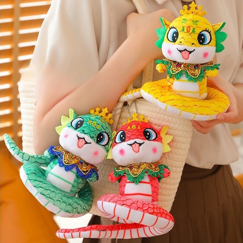 Lovely Colorful Cartoon Snake Elf Plush Toys Mascot Doll Of Chinese Zodiac Lucky Blessing Gift To Friends Car/Room/Desk Decor