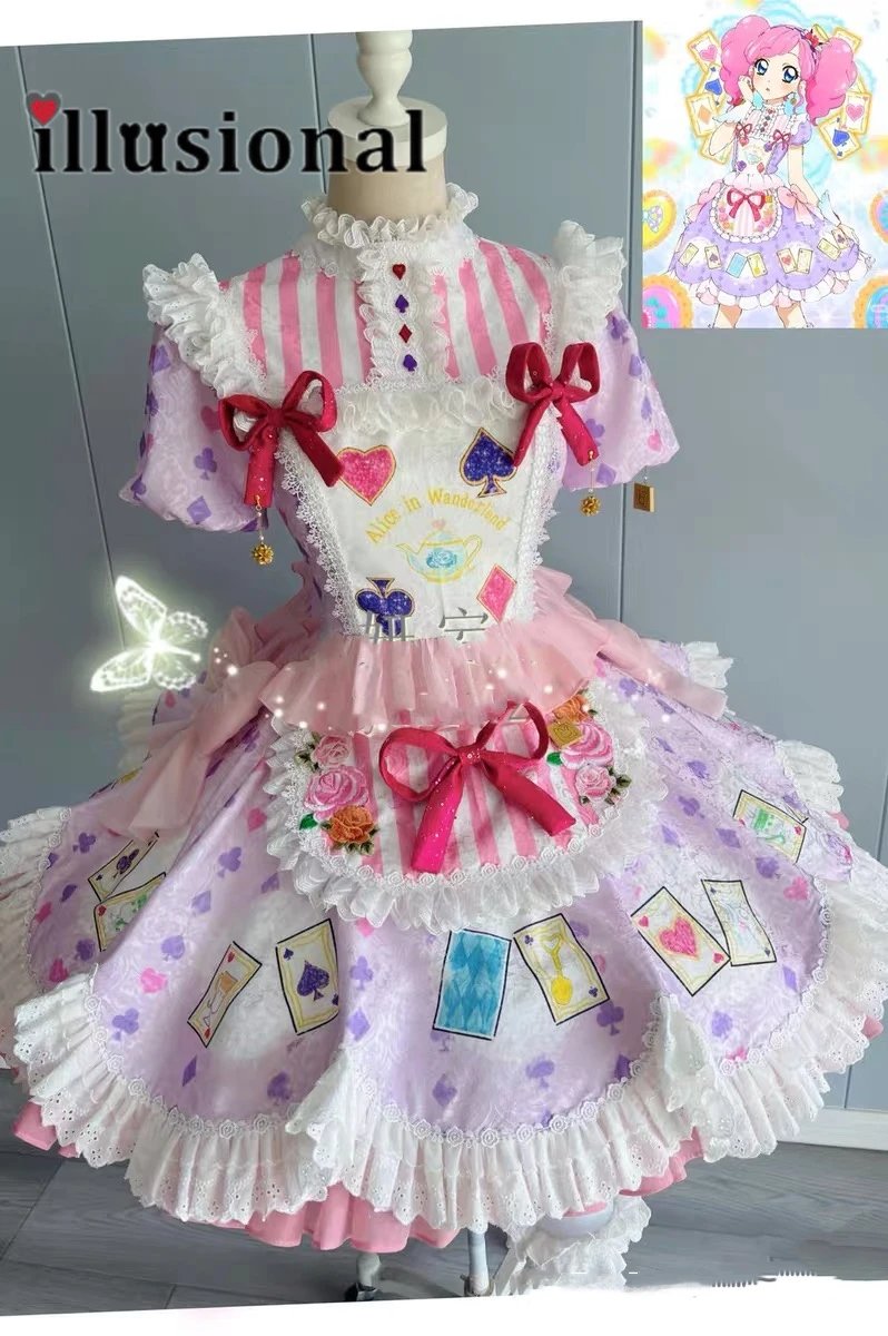 

illusional Amahane Madoka Cosplay Costume for women lolita dress female high quality custom size made