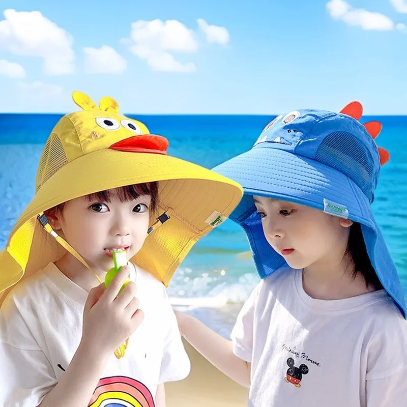 

Kids Hats Spring and Summer Children's Sun Protection Hat UV Protection Bucket Hat Boys and Girls Baby Sun Hat Infant Sun Hat 2