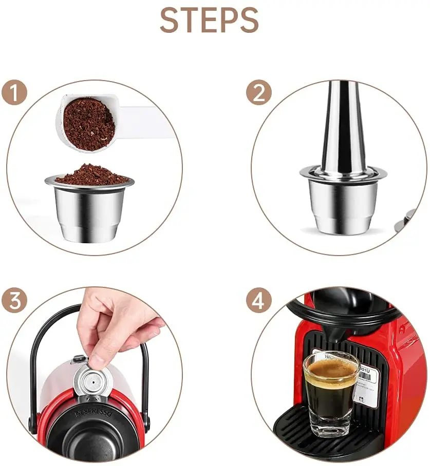 Capsule For Nespresso Reutilisable Inox Refillable Capsule Crema Reusable Refillable Coffee Filter Nespresso Essenza Mini