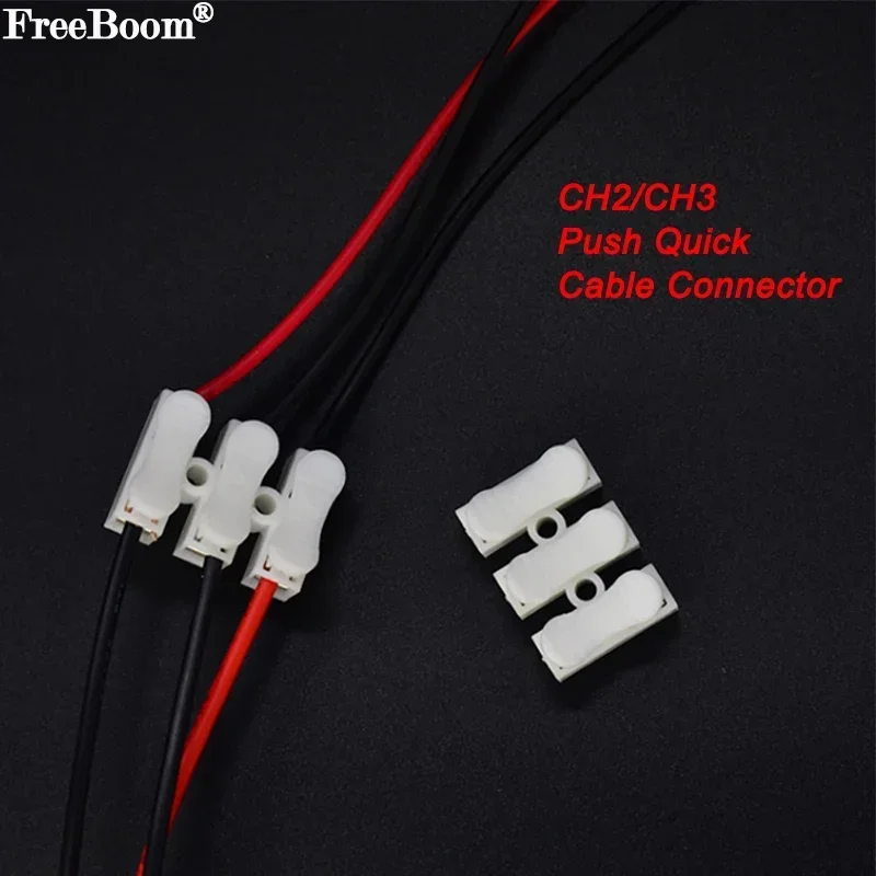 CH2/CH3/ High Pressure Resistant 2pin 3pin 10A 220V Push Quick Wire Cable Connector White Wiring Terminal