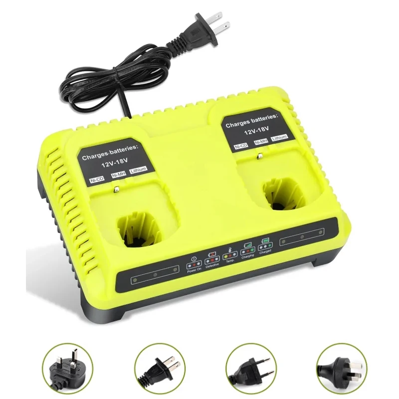 

P117 Portable Charging Dock Dual-Port 18V Battery Charger Compatible with P118 P118B 18V ONE+ Lithium-Ion Battery Fast Charger