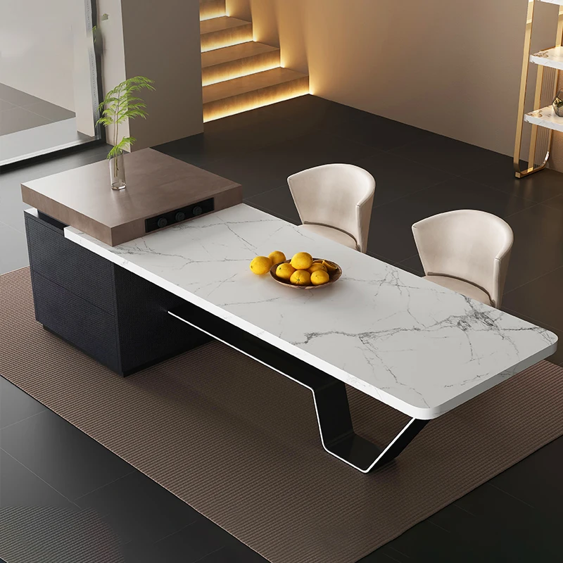 Organizer Storage Dining Table Functional Centerpiece Modern Restaurant Tables Extensible Island Mesa Comedor Home Furniture