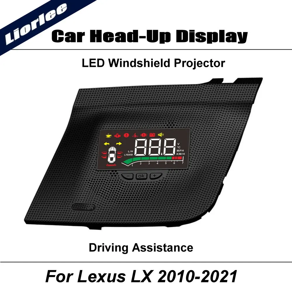Car LED Projector For Lexus LX 570 LX570 (J200) 2010-2021 Auto HUD Head-Up Display Windshield Driving Assistance Accessories