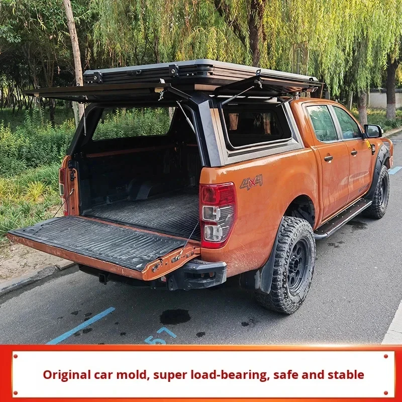 High Quality Fits  Ranger Pickup Truck Bed High Cover Aluminum Alloy Hydraulic Tent Waterproof Tail Camping Canopy view 4