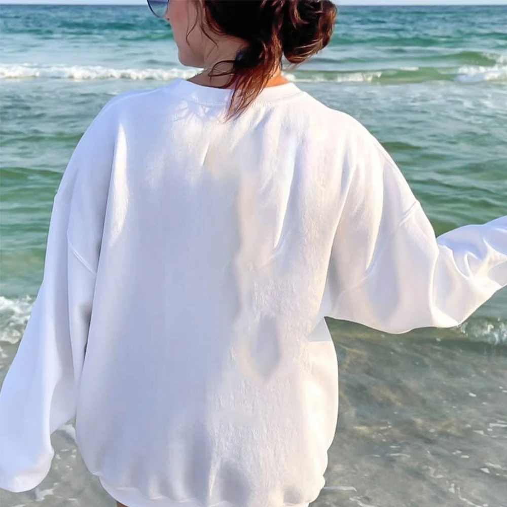 เสื้อสเวตเตอร์ Star Effort I TRIED Star Rainbow Graphic ลําลองหลวมแขนยาวฤดูใบไม้ร่วงส่งเสริมสไตล์น่ารักสบาย Top